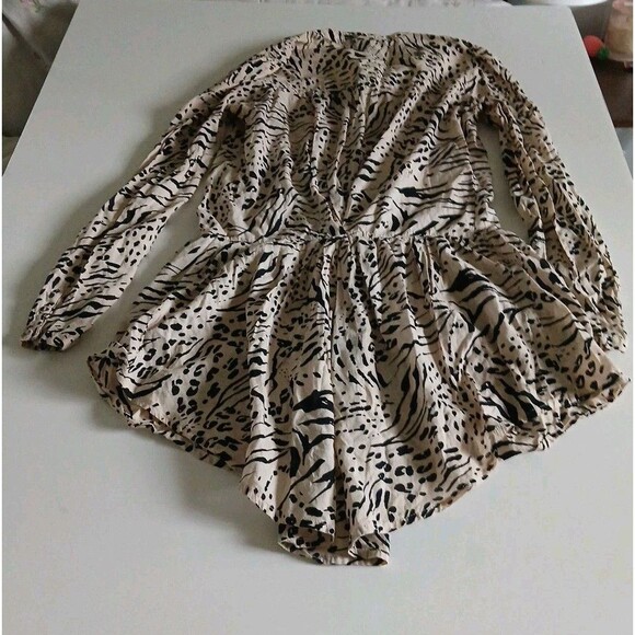 H&M Animal Print Button-Up Tunic – Tan & Black – Women’s Size 4 - Picture 6 of 10